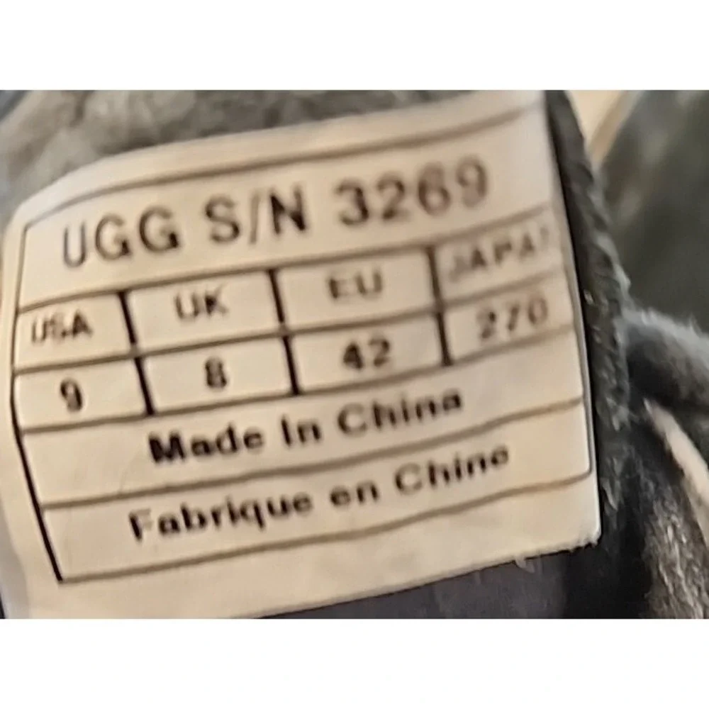 UGG Shoes Suede Oxford Comfort Sheepskin Lined Chaucer 3269 Lace Up Black Mens 9